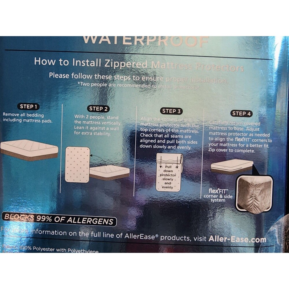 NEW AllerEase Waterproof Mattress Protector Stain Protection Full Size Allergen - Picture 8 of 8